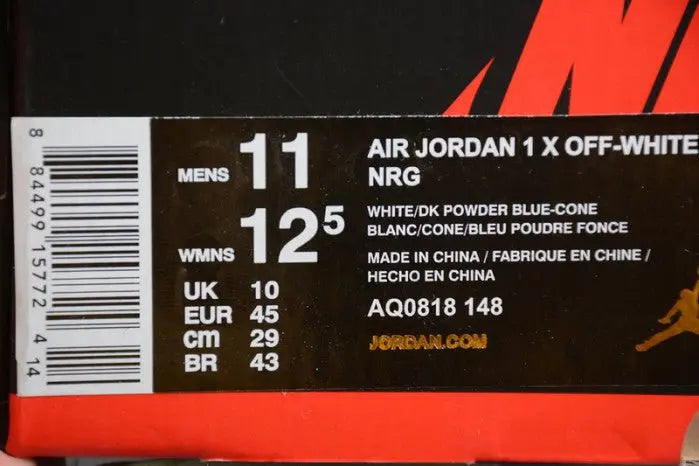 Jordan 1 x 0ff-White UNC